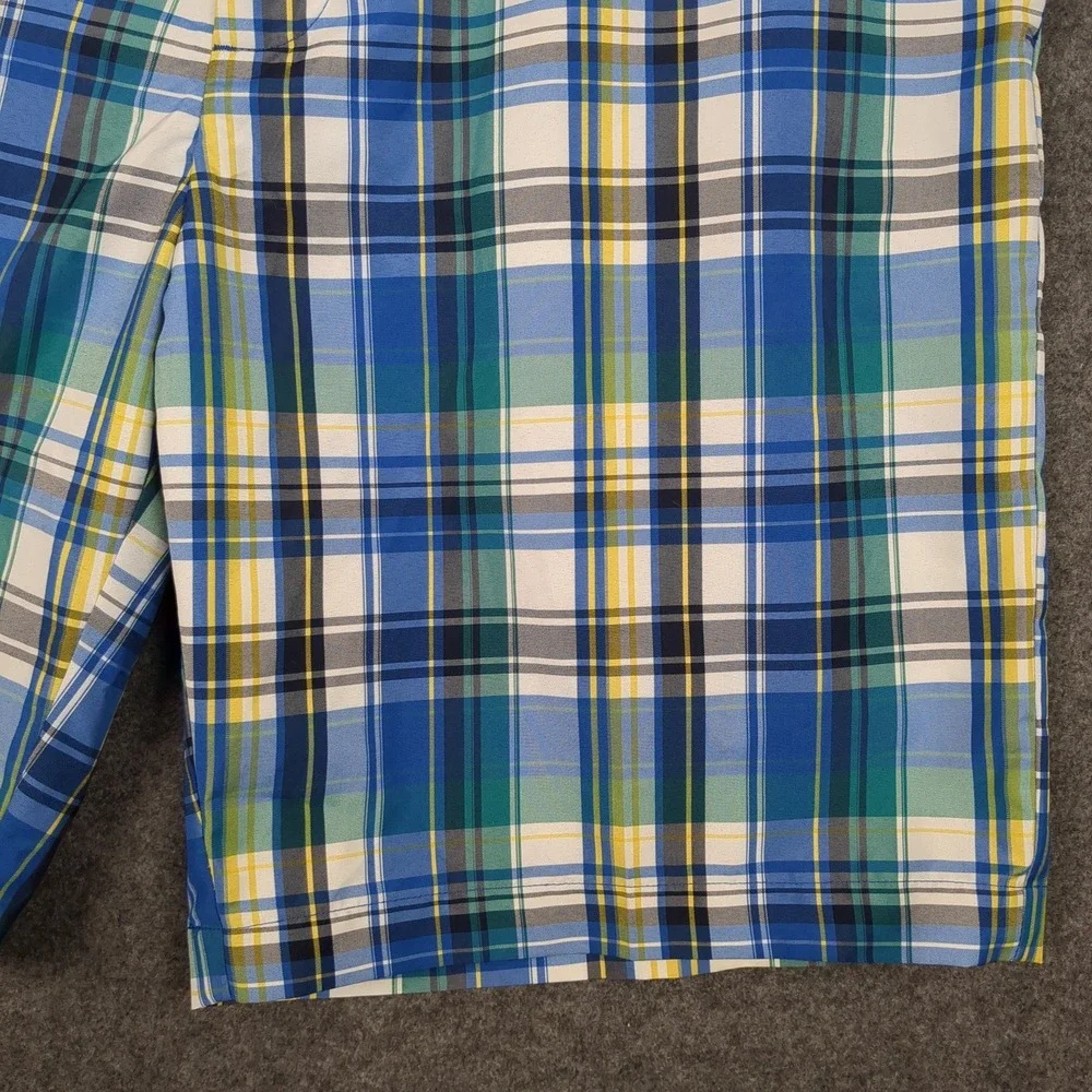 Jack Nicklaus Mens Plaid Golf Shorts‎ Size 36 Blue Green Yellow Polyester
